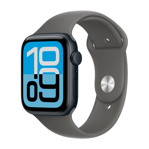 Умные часы Apple Watch SE 3 (2025) GPS, 44mm, Midnight Aluminium Case with Stone Gray Sport Band, S/M