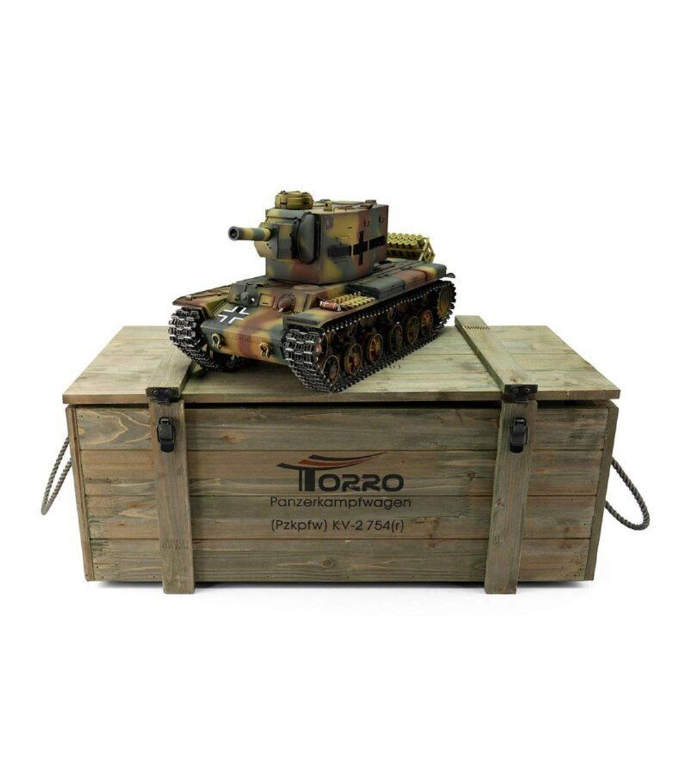 Радиоуправляемый танк Torro KV-2 1/16 откат ствола (для ИК боя), камуфляж V3.0 2.4G RTR