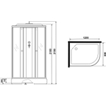 Душевая кабина Niagara Eco 120x80 L E120/80/26L/TN без гидромассажа