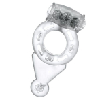 Прозрачное эрекционное виброкольцо с хвостиком ToyFa Basic 818038-1