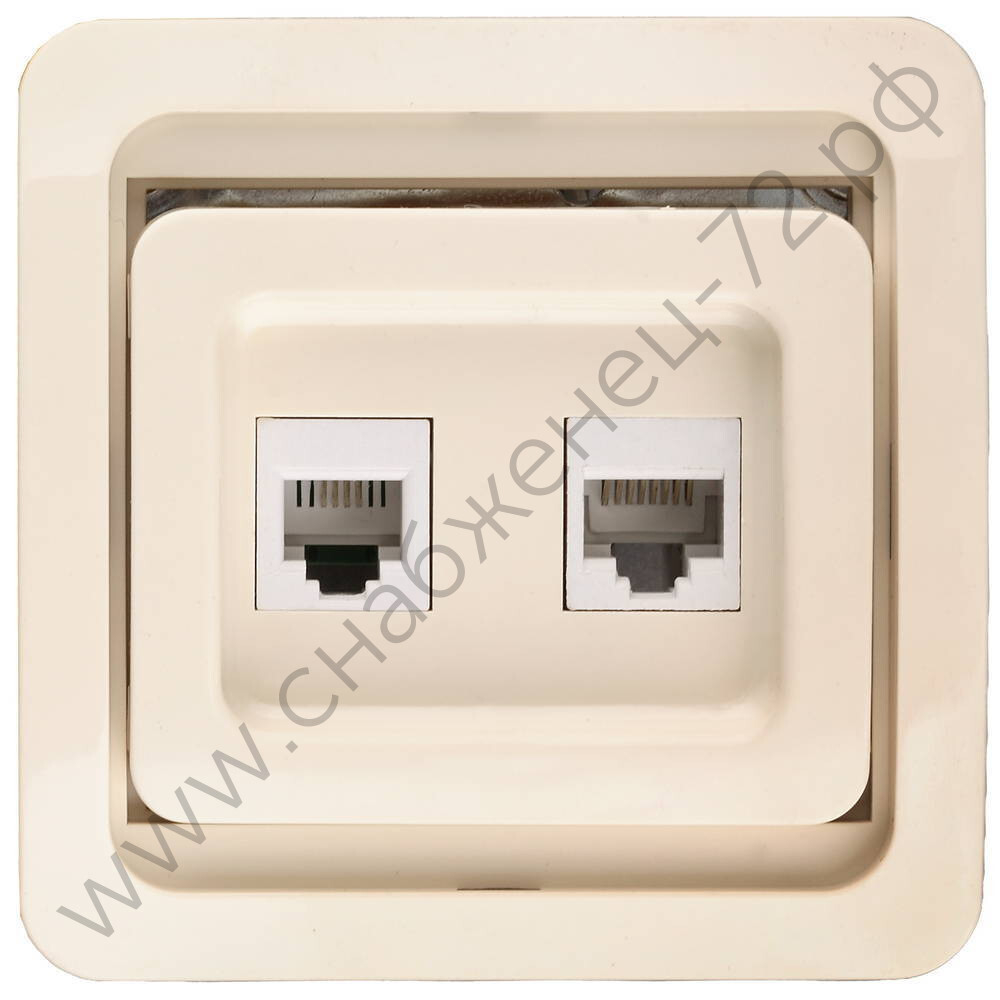 СВЕТОЗАР Гамма, комбинированная телефонная + компьютерная цвет бежевый, Электрическая розетка (SV-54119-B)