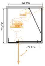 Душевой уголок CEZARES SLIDER-AH-1-80-80/90-BR-GM