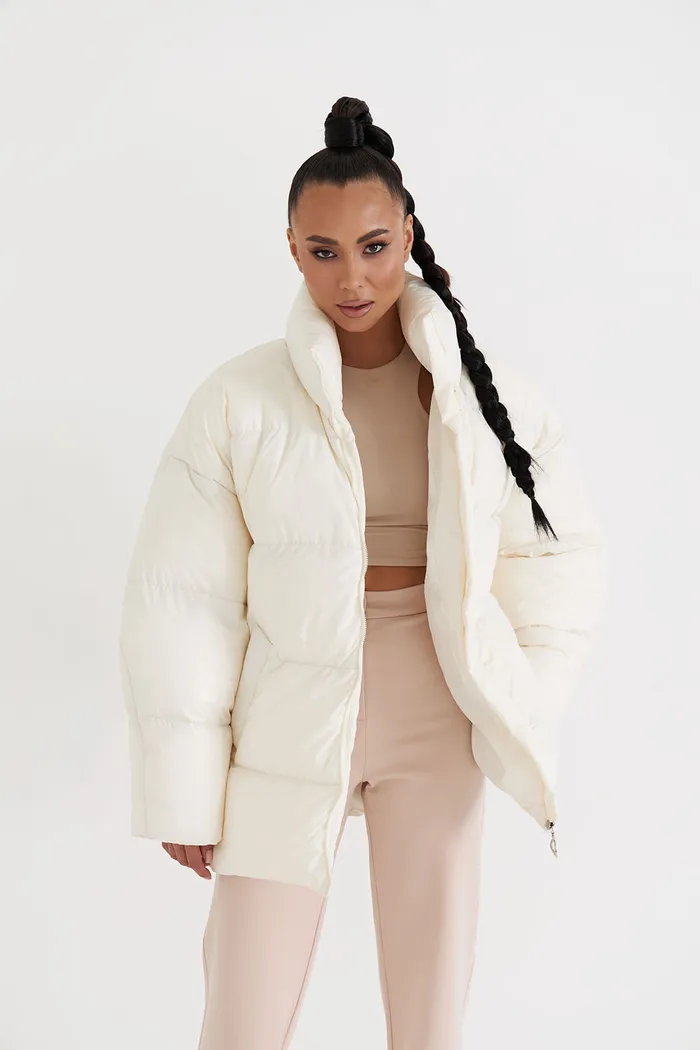 Пуховик средней длины 2.0 цвета зефир