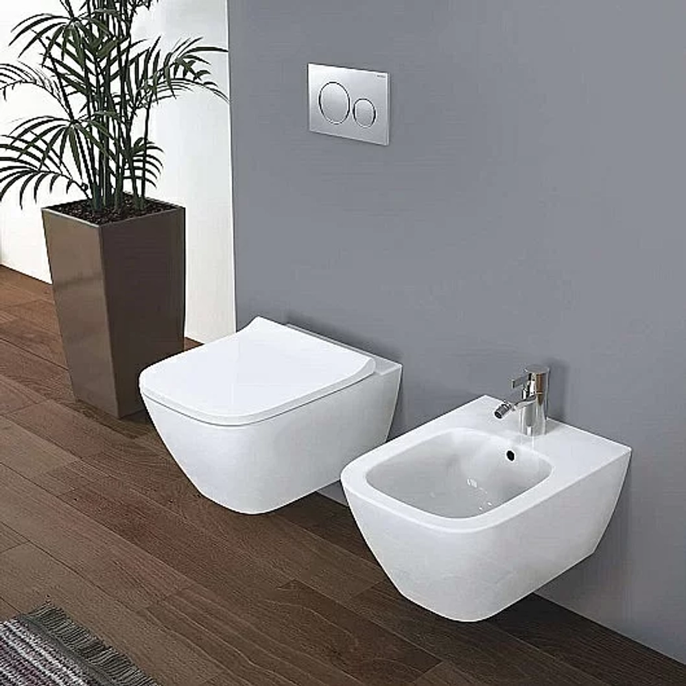 Унитаз подвесной Geberit Smyle Square 500.208.01.1 белый, безободковый