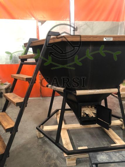 Банный чан на подставке (печь с водяной рубашкой) для 6-8 человек AISI 430 2мм