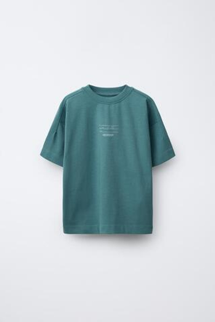 ZARA ФУТБОЛКА СВОБОДНОГО КРОЯ В СПОРТИВНОМ СТИЛЕ, НЕОНОВО-СИНИЙ