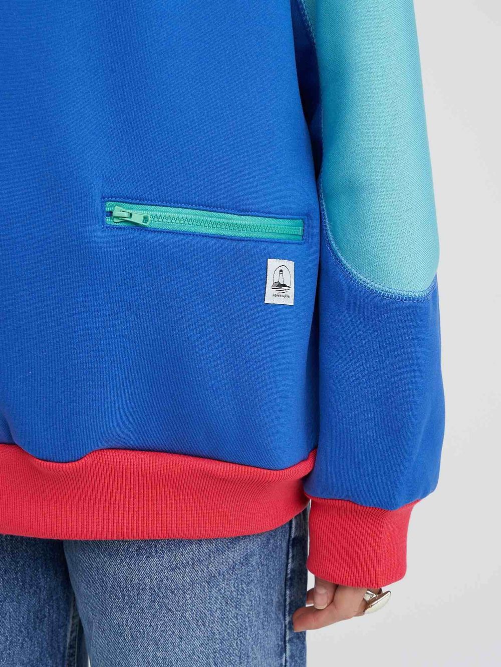 Толстовка Kefirmaykifer на молнии сине-бирюзовая