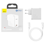 Зарядное устройство + Кабель Baseus GaN2 Fast Charger 1C 100W Set - White