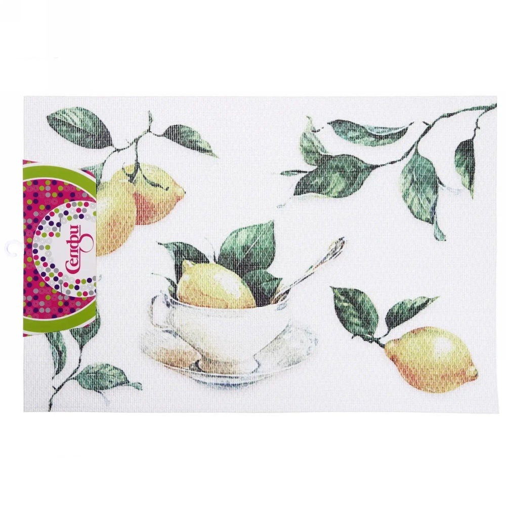 Салфетка на стол 45*30см плетеная «Лимоны к чаю»