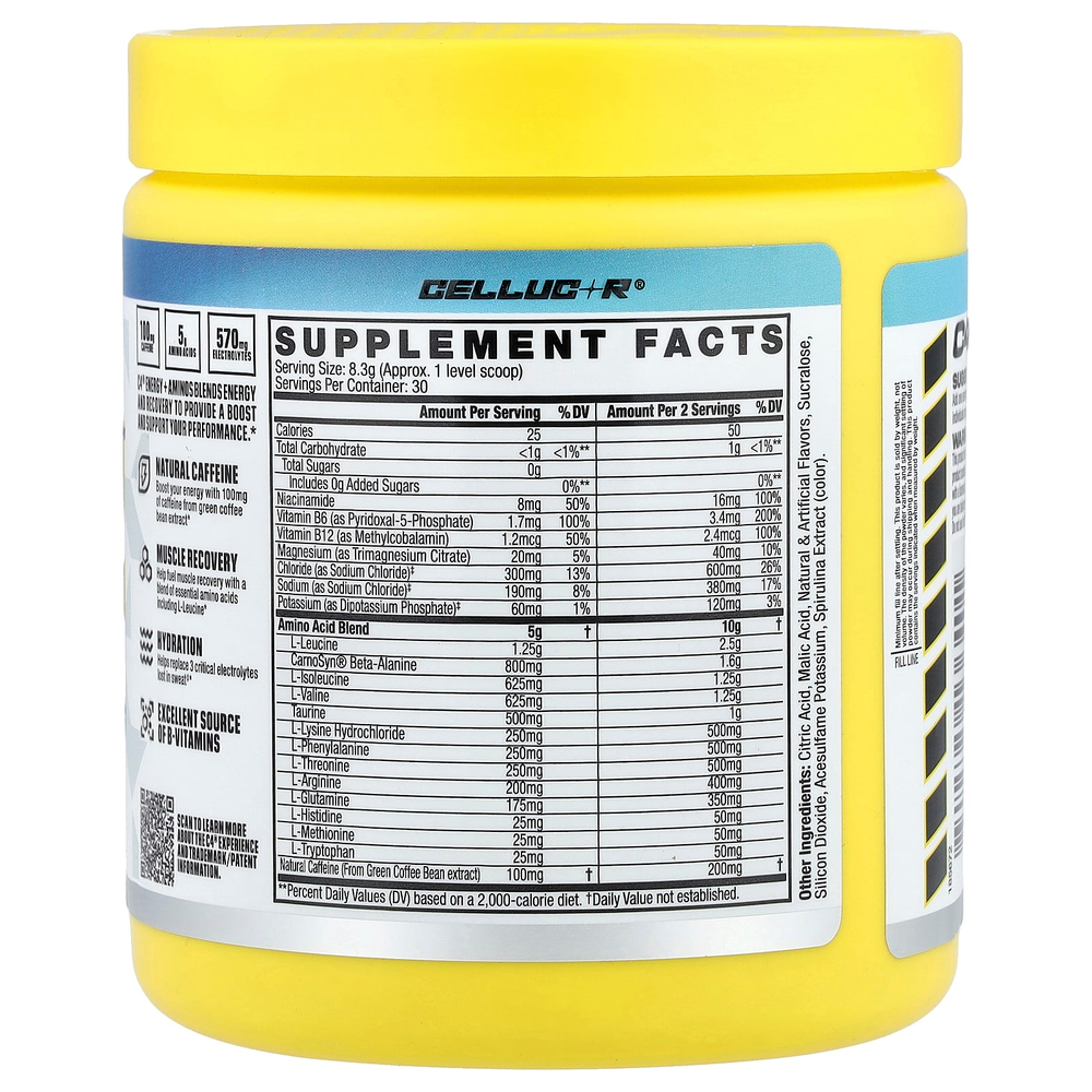 C4 / Cellucor, C4® Energy + Aminos, со вкусом голубой малины, 249 г (8,8 унции)