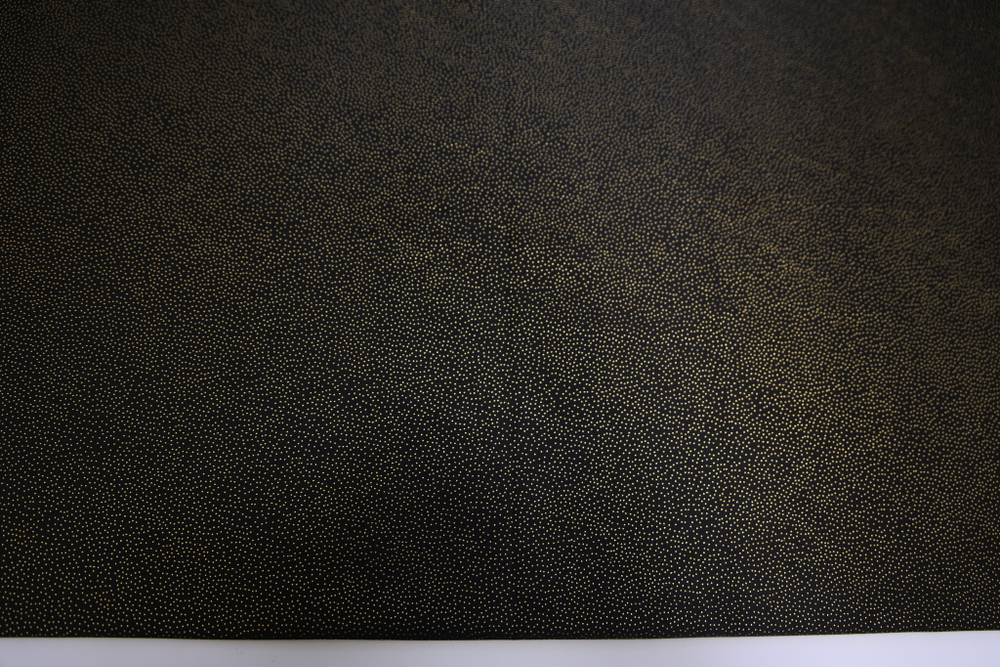 Сатин стрейч металлик в золотую точку