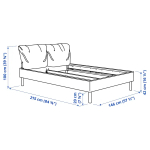 Каркас кровати с обивкой - IKEA SAGESUND, 200х140 см, серый, САГЕСЕНД ИКЕА