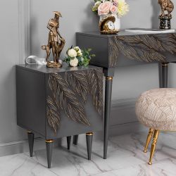 Тумба прикроватная Тропик Классика Серый Голд левая