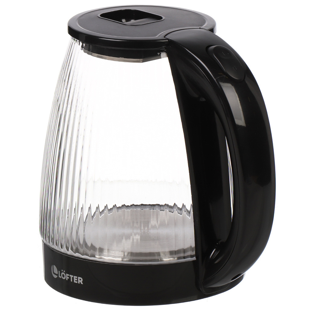 Чайник электрический Lofter, CX-K313-18AB, чер, 1.8 л, 1500 Вт, ск нагр элем, стекло, пластик