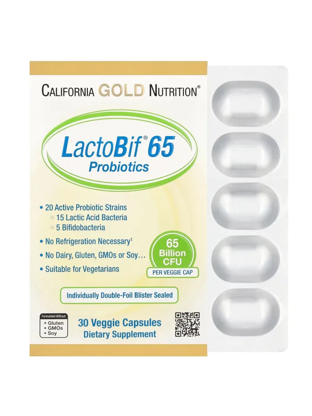 Пробиотики LactoBif 65 млрд 30 капсул