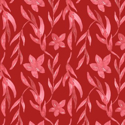 Красный растительный узор на красном