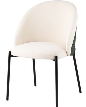 Стул обеденный Monro бежевый с зеленой экокожей