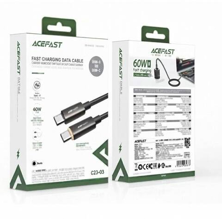 Кабель TypeC - TypeC ACEFAST C23-03 (черный) 1.2м