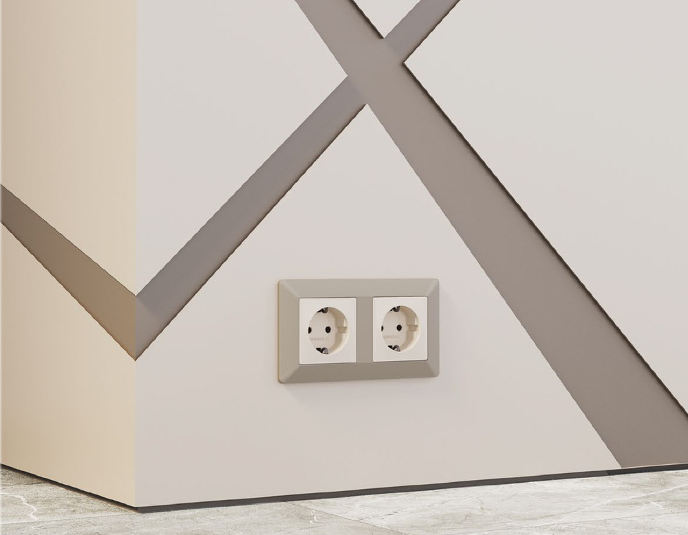 AF110363 Рамка ALFA Line (Серо-бежевый матовый) 3-ая