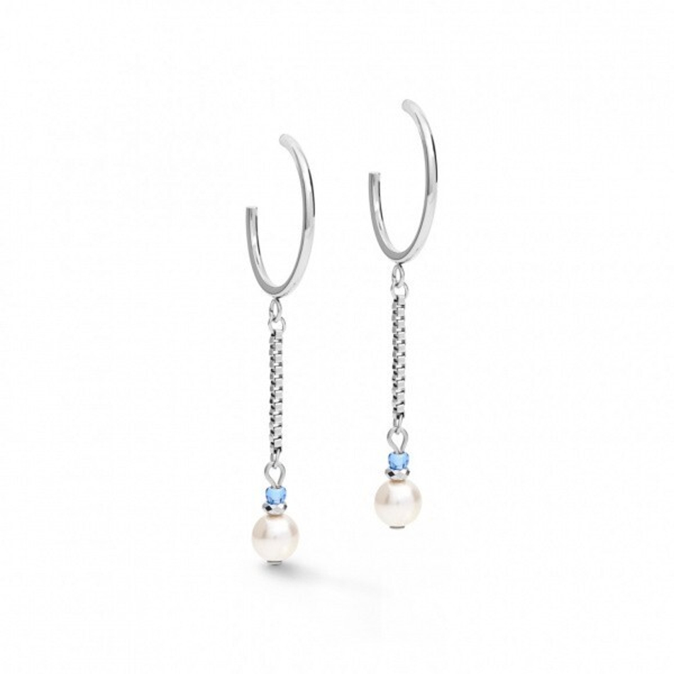Серьги Coeur de Lion Light Blue 5047/21-0720 цвет голубой, белый