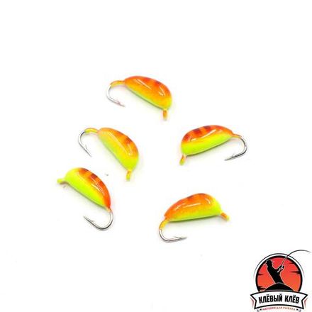 Мормышка вольф"ЯМАН"Банан с ушк, р.2,50,вес 0,70,цв.жел.-оранж.