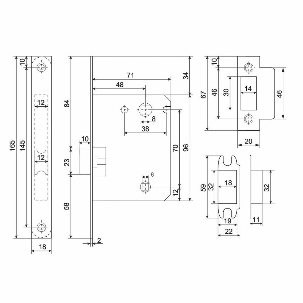 Комплект для сантехнической двери Аллюр, КОЛОМБО SN+L7050S SN+BK-S1 SN/CP(2380/S7050), 15202, никель