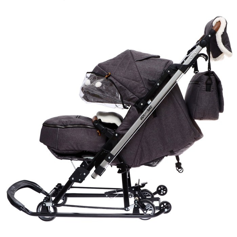 Коляска комбинированная «Joy every day» серый с кроликами (арт. J1/1)
