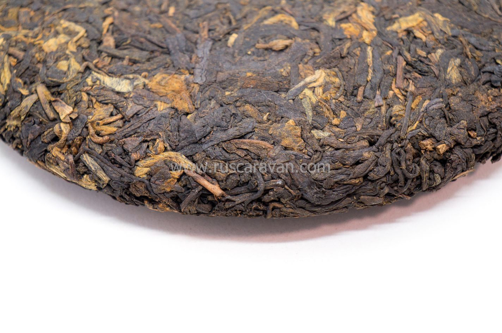 0372/2023 Чай прессованный черный Пуэр Шу "Саньта" ци цзы бин 357гр