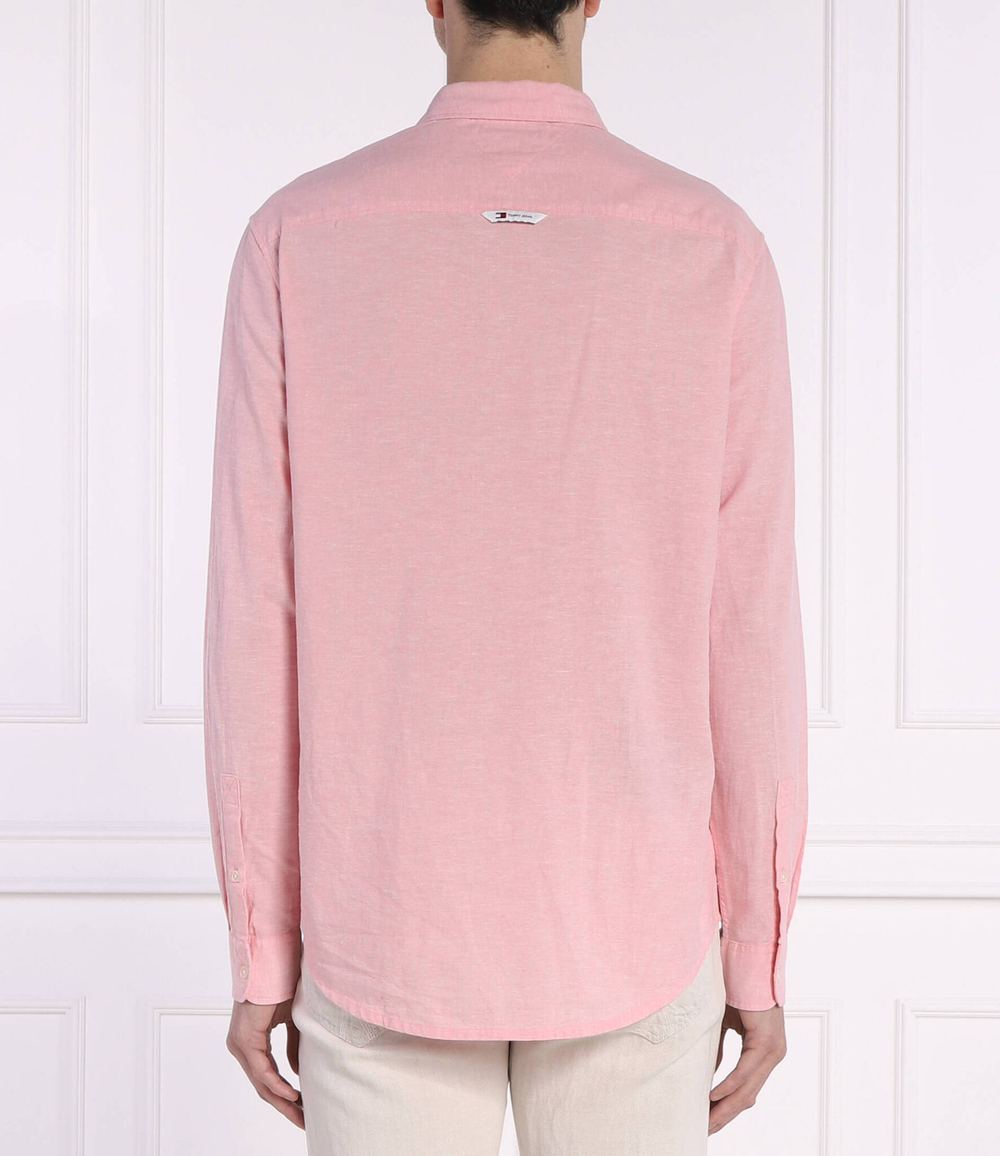 Льняная рубашка Tommy Jeans - розовый(DM0DM18962)