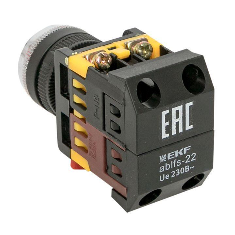 Кнопка ABLFS-22 с подсветкой красн. NO+NC 230В PROxima EKF ablfs-22-r