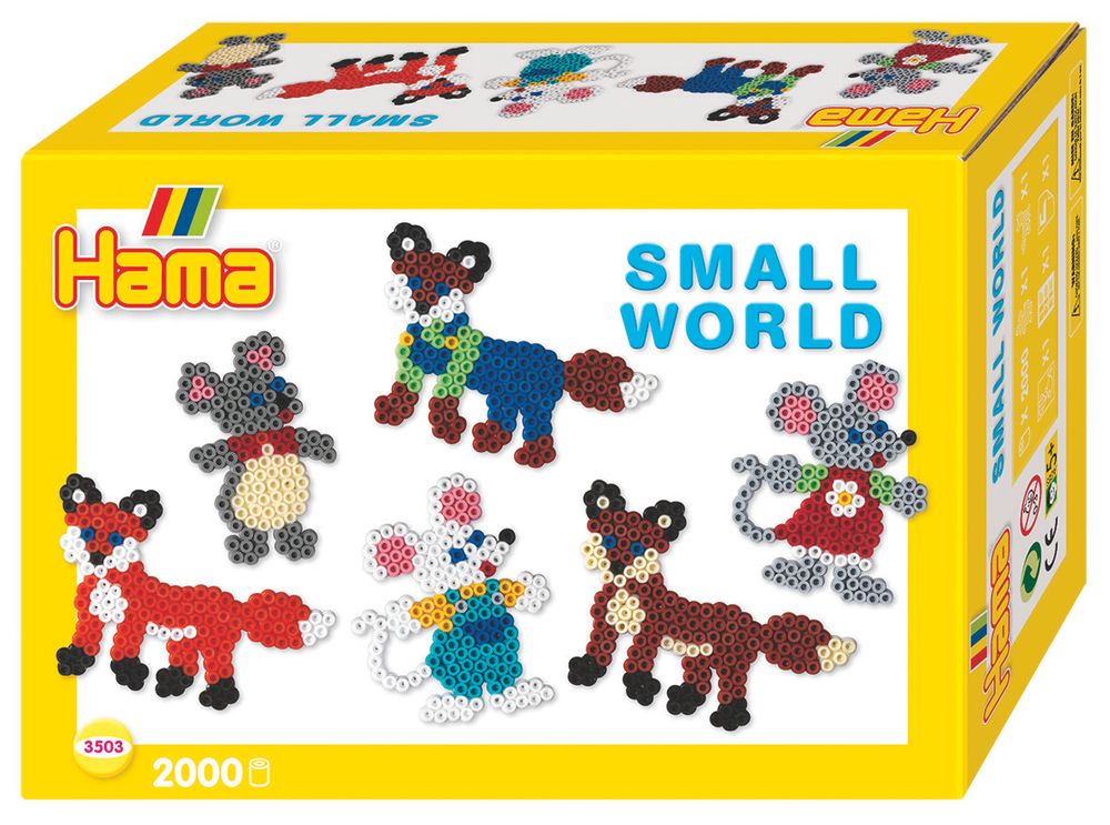 Hama Набор термомозаики Midi 2000 шт + Маленький мир: мышка, лиса (3503)