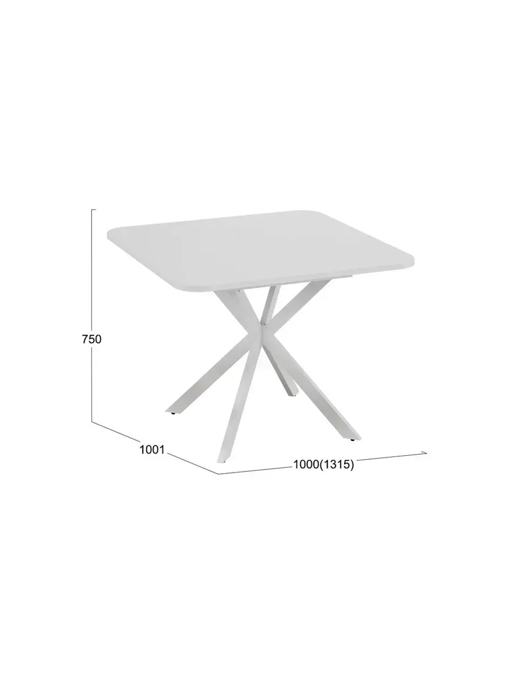 Стол кухонный Белый муар 100(131)х100х75 см