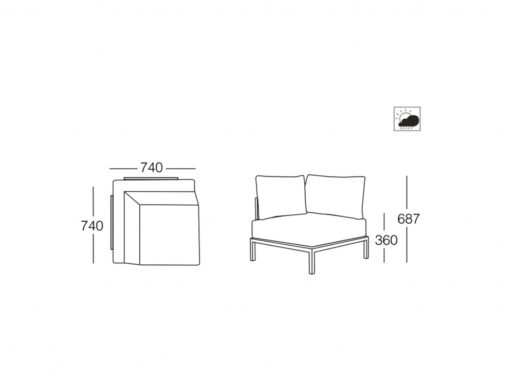 Диван модульный Papatya Slim Stripe