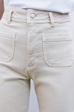 ZARA ДЖИНСЫ MARINE STRAIGHT LEG С ВЫСОКОЙ ПОСАДКОЙ И КАРМАНАМИ — ZW COLLECTION, КАМЕННО-СЕРЫЙ