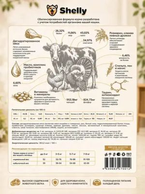 Сухой корм Shelly для взрослых кошек мясное ассорти с ягодами