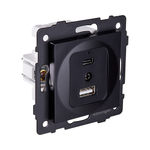 Розетка USB A+C 20W, черный Kollinger REA-037BK для Aspekt, Eleganz, Reflex