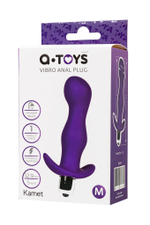 Анальная пробка с вибрацией A-Toys by TOYFA Kamet, размер M, силикон, фиолетовая, 12,9 см