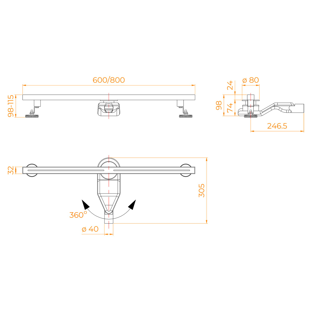 Душевой трап RGW SDR-52Gb (600)