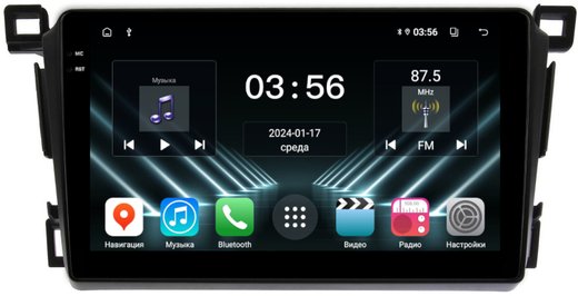 Магнитола для Toyota RAV4 4 2012-2019 - FarCar DX9-7055-9 монитор 9.5" IPS на Android 13, 4+64Гб, CarPlay