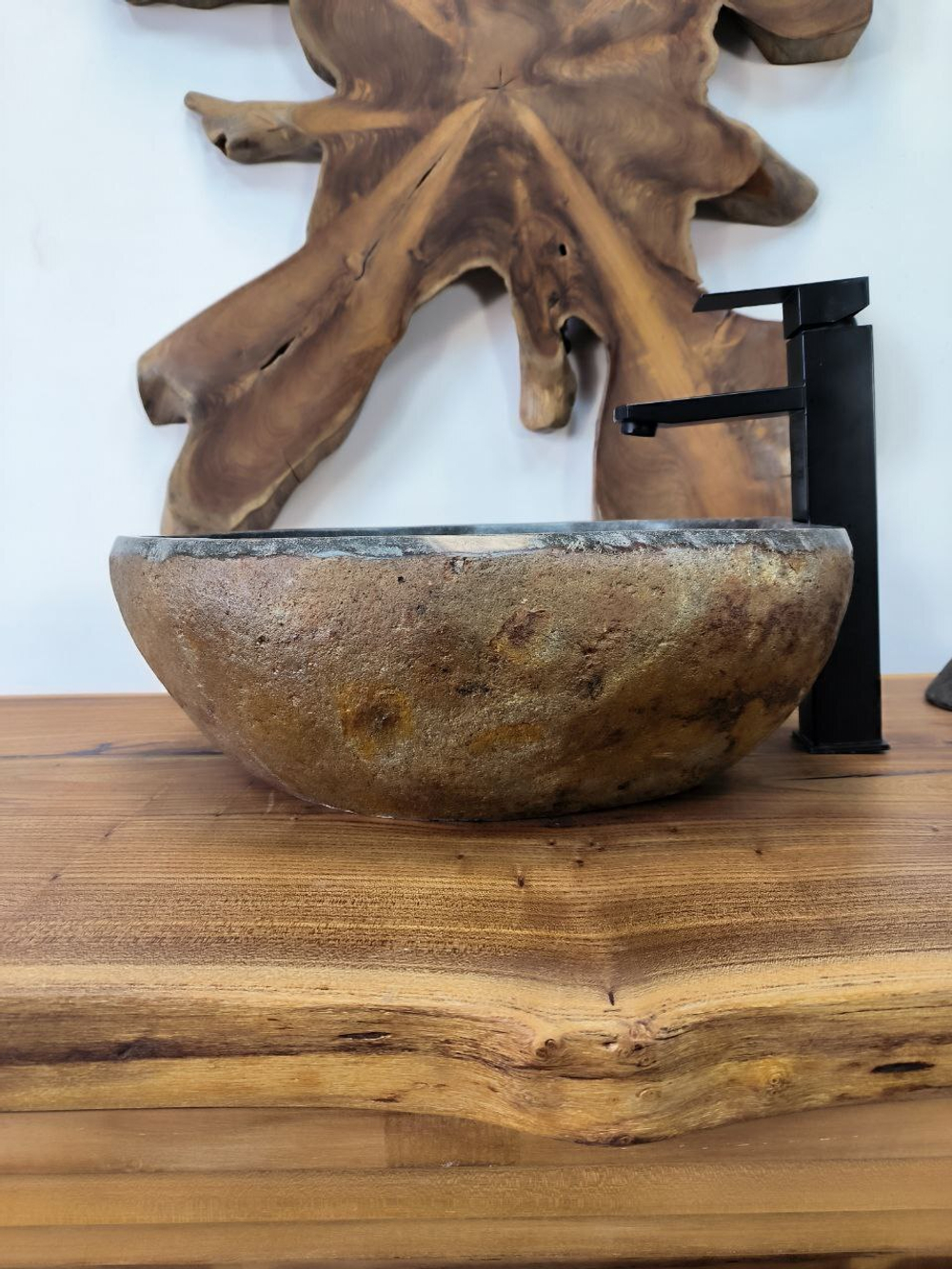 Раковина из речного камня RS-65882 45х35х15 из натурального камня