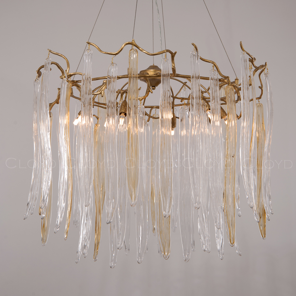 Люстра Cloyd SULAWESI C10 / Ø83 см - латунь - желт. стекло (арт.10400)