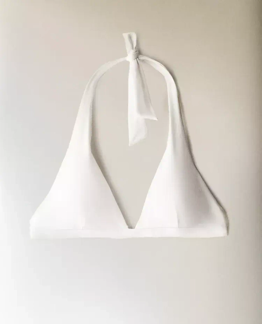 ZARA HOME ТОП БИКИНИ С ТРЕУГОЛЬНЫМИ ЧАШКАМИ, ЭКРЮ