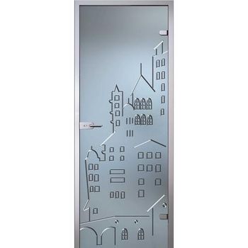 Межкомнатная стеклянная дверь АКМА Город стекло бесцветное матовое