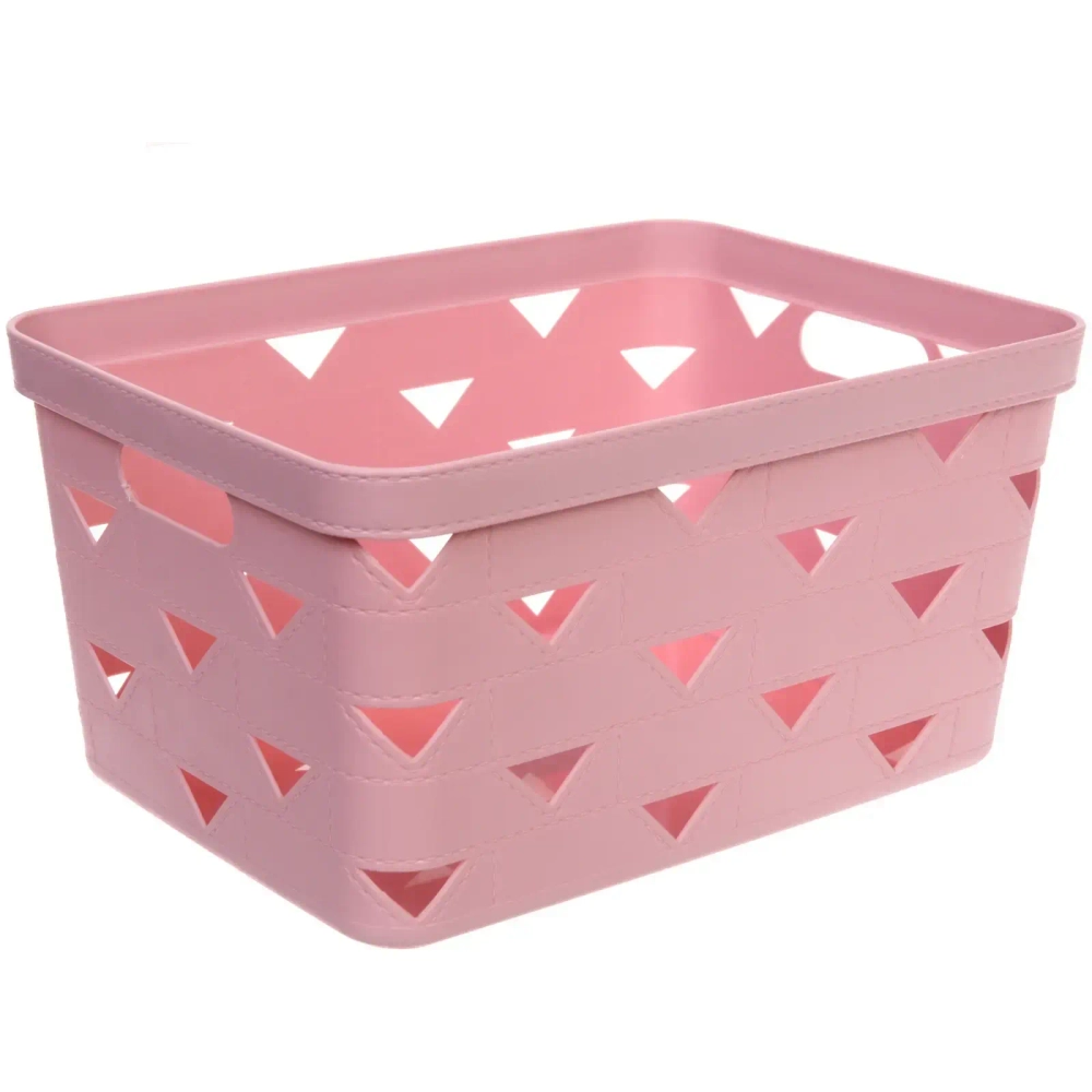 Корзина для хранения «ЭНИГАРТ», цвет пудровая роза, 34*24.6*17.8см