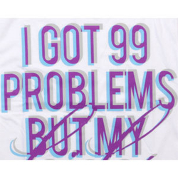 Футболка Sneaktip 3D 99 Problems белая принт вблизи