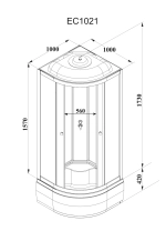 Кабина EC1021 душевая PARLY (100х100х215)