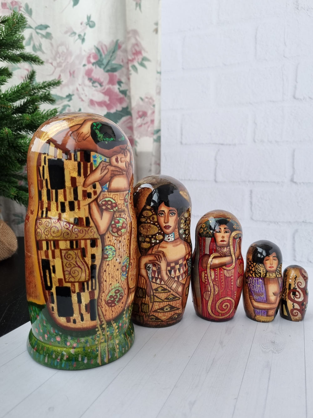 Матрёшка "Поцелуй" Климт 5м 18см