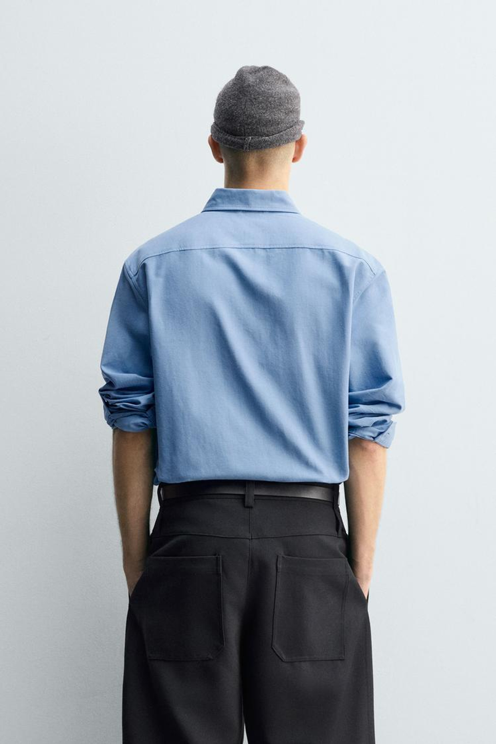 ZARA РУБАШКА ОКСФОРД, ЯРКО-СИНИЙ