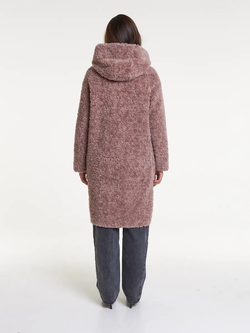 Шуба из овечьей шерсти, сиреневая, SilverFox