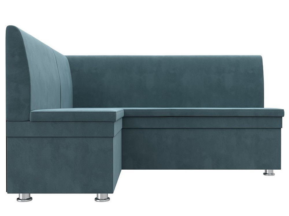 Диван кухонный угловой Уют левый угол, Бирюзовый, Велюр, 109625L